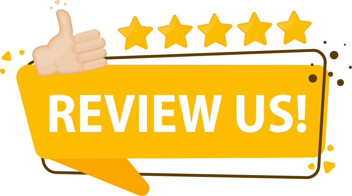 Review us. User rating label. Review and rate us stars